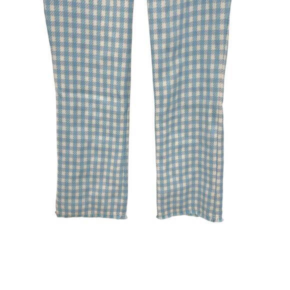 Revolve Assignment Chloe Trouser Pants Gingham Print Blue White Size Medium - Picture 6 of 13
